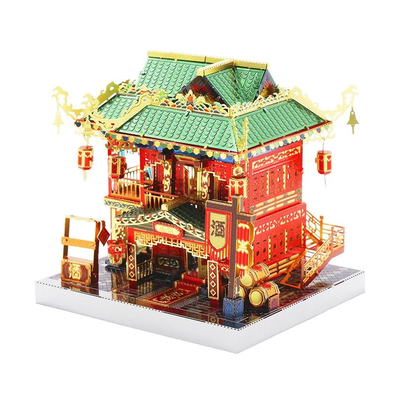  Mô Hình Kim Loại Lắp Ráp 3D MU Tửu Lầu (79 mảnh, Không LED, Town-Zuxiao Tavern) YM-N079-A – MP610 