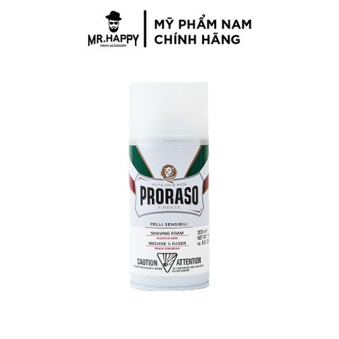  Bọt Cạo Râu Proraso Shaving Foam Sensitive Green Tea (White) 300ml 