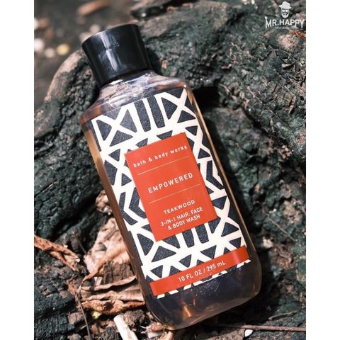  Sữa Tắm - Gội - Sữa Rửa Mặt 3in1 Bath & Body Works Teakwood Empowered 295ml 