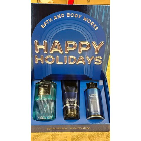  Set 3 Happy Holiday Bath & Body Work Ocean 