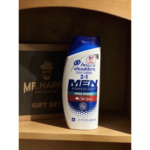  [NHẬP KHẨU CHÍNH HÃNG] Dầu Gội 2in1 Trị gàu Head & Shoulders 2IN1 Men Advanced Series Pure Sport Old Spice 650ml 