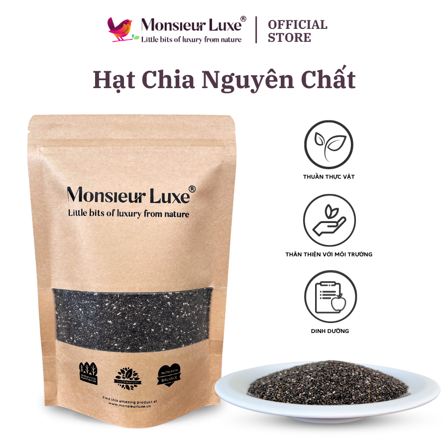  Luxe - Hạt Chia (Chia Seeds) - Giàu Omega-3 Hỗ trợ giảm cân Detox Gluten Free 