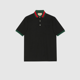  Cotton piquet polo with Web collar ( polo Gucci ) 