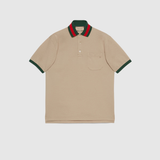  Cotton piquet polo with Web collar ( polo Gucci ) 