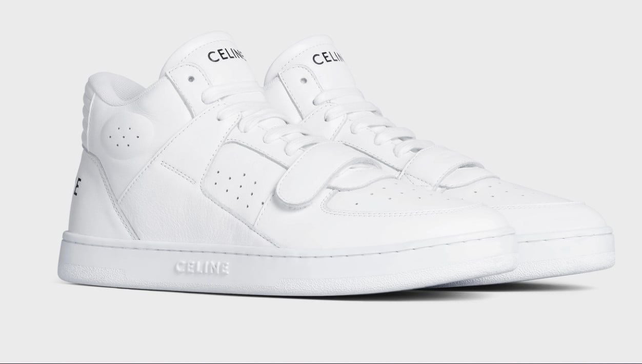  Celine Trainer Mid Sneaker With Scratch In Calfskin 