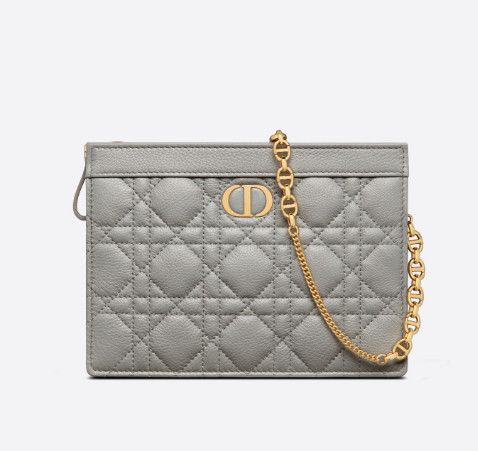  DIOR CARO ZIPPED POUCH WITH CHAIN 