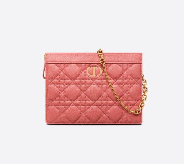  DIOR CARO ZIPPED POUCH WITH CHAIN 