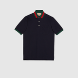  Cotton piquet polo with Web collar ( polo Gucci ) 