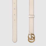  GG Marmont Thin Leather Belt With Shiny Buckle 