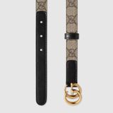  GG Marmont Thin Leather Belt With Shiny Buckle 