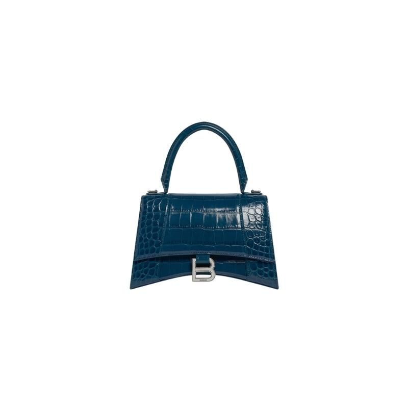  Hourglass Small Top Handle Bag With Embossed Calfskin 