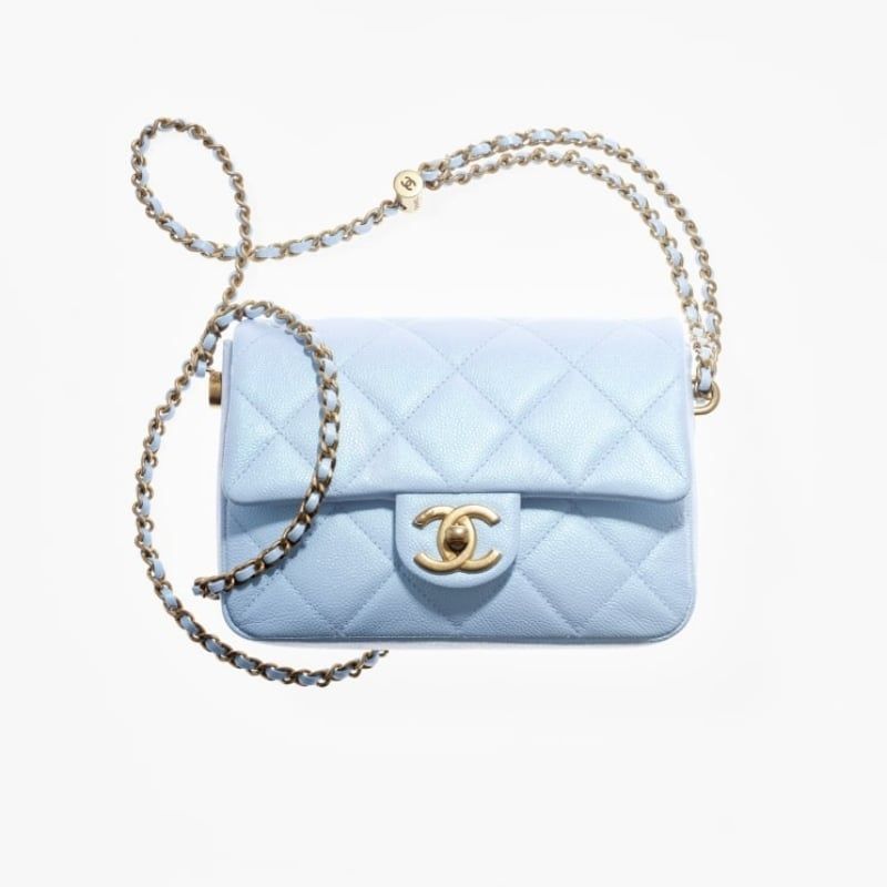  Mini Flap Bag Iridescent Grained Calfskin 