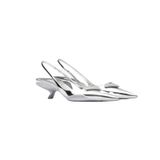  Brushed Leather Slingback Pumps 