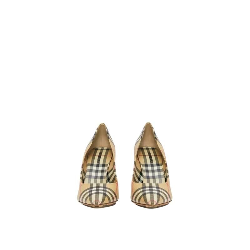  Vintage Check Point-Toe Pumps 