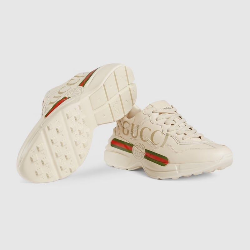  Rhyton Gucci Logo Leather Sneaker 