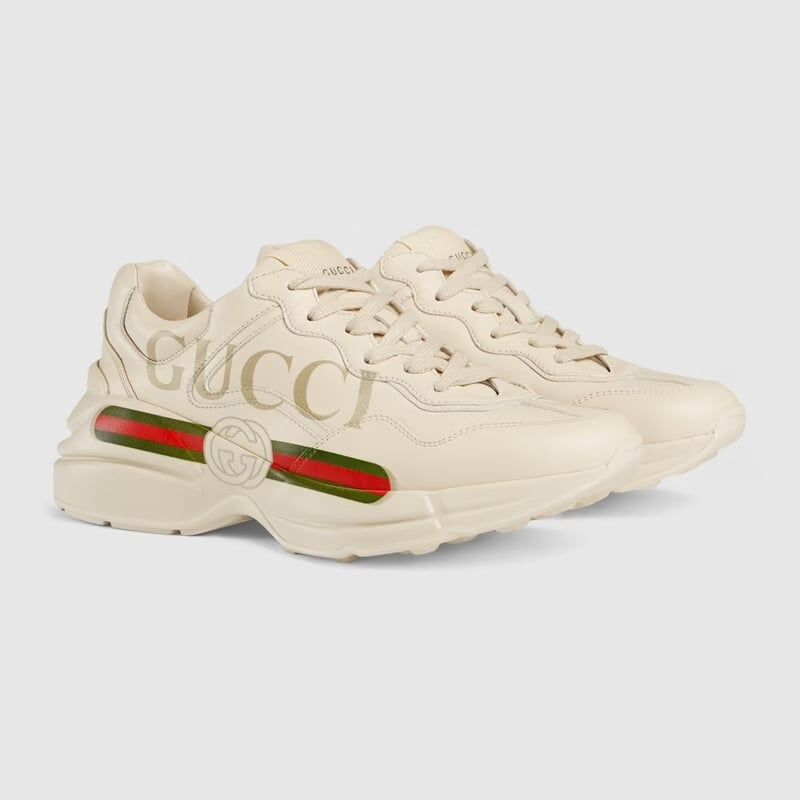  Rhyton Gucci Logo Leather Sneaker 