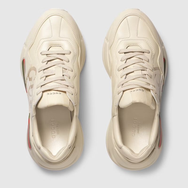  Rhyton Gucci Logo Leather Sneaker 