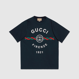  Cotton jersey 'Gucci Firenze 1921' T-shirt ( áo thun Gucci ) 