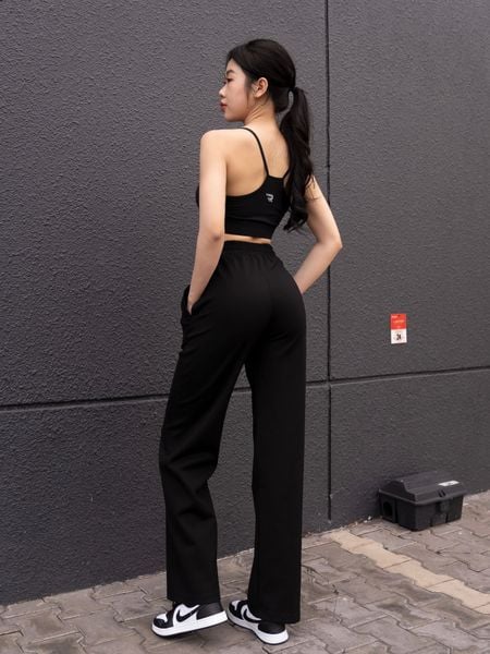 Quần dài thể thao nữ phom rộng ống suông A2522