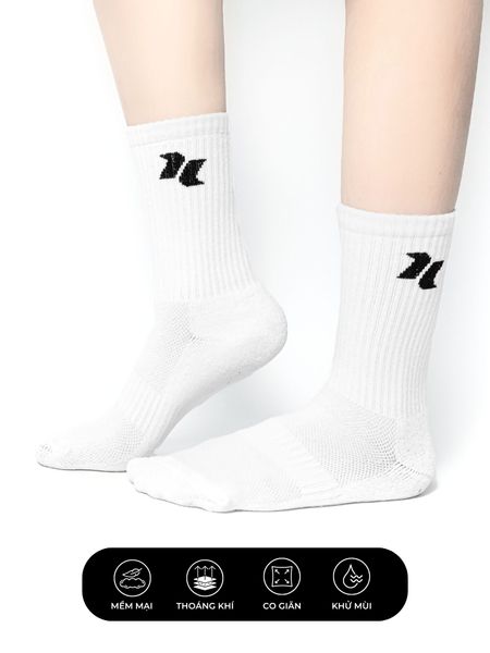 Tất vớ thể thao cổ cao nam nữ unisex Reeta