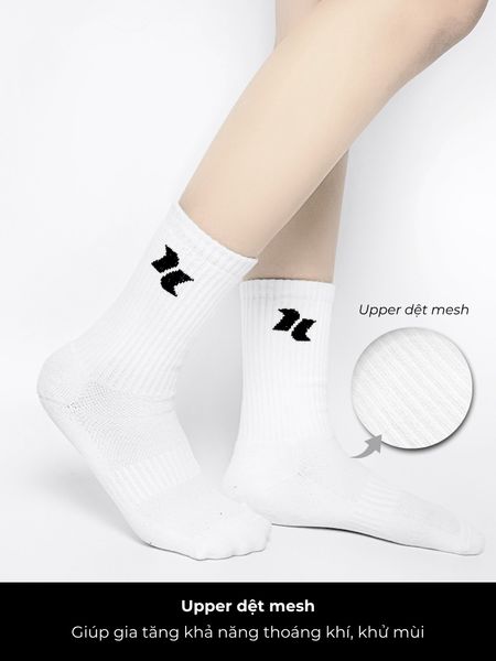 Tất vớ thể thao cổ cao nam nữ unisex Reeta