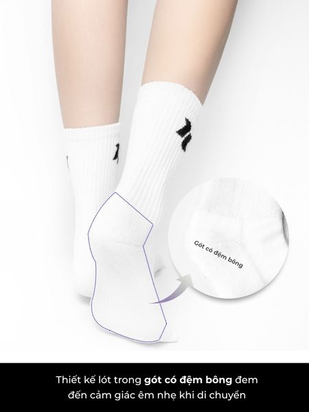 Tất vớ thể thao cổ cao nam nữ unisex Reeta