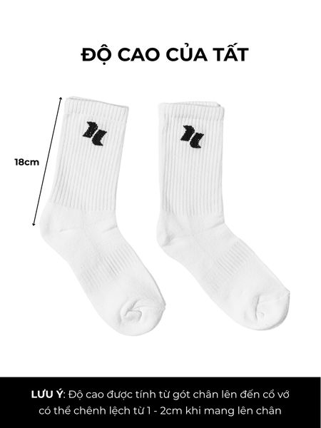 Tất vớ thể thao cổ cao nam nữ unisex Reeta
