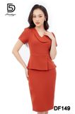  Peplum cổ ve lệch 