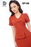  Peplum cổ ve lệch 