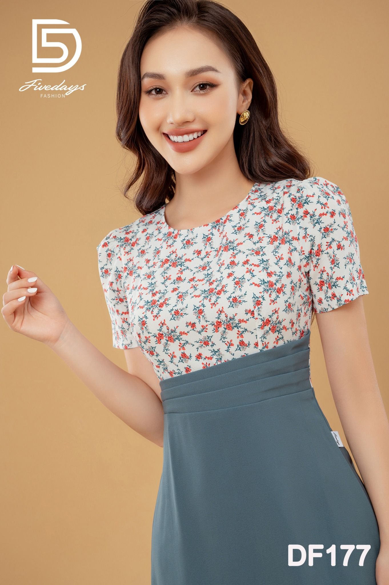 Bán Buôn đầm Xòe Vải đũi Họa Tiết Nhí ANNSHOPVN #35 Bán Buôn đầm Xòe Vải đũi Họa Tiết Nhí ANNSHOPVN