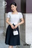  Đầm Peplum xoè kẻ 