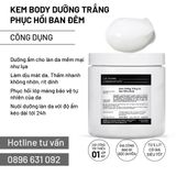  Kem Body Dưỡng Phục Hồi Trắng Da Chuyên Sâu ban đêm 