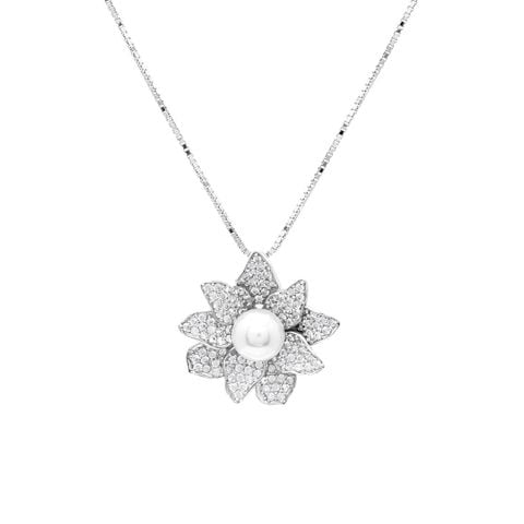 Mặt Dây Vàng K18WG đính Ngọc trai Akoya Calista AHPD03677.1