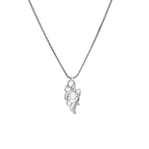 Mặt dây vàng trắng K10WG gắn đá Zirconia