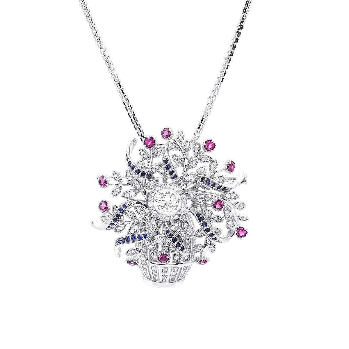 Mặt dây Dancing Stone Vàng K14WG đính Sapphire Calista EBR60003 