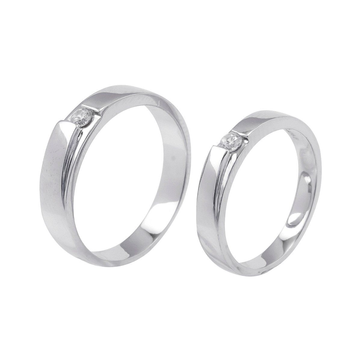  Nhẫn Cưới Vàng K14WG đính CZ Calista ERG80107 