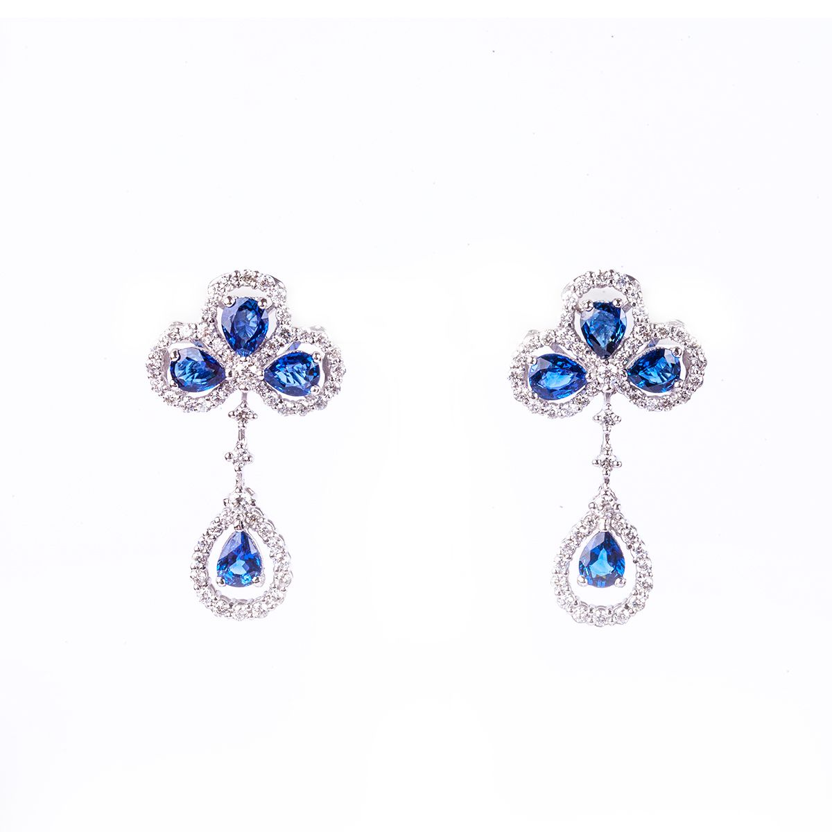  Bông tai Vàng K14WG đính Sapphire Calista AEPE05160 