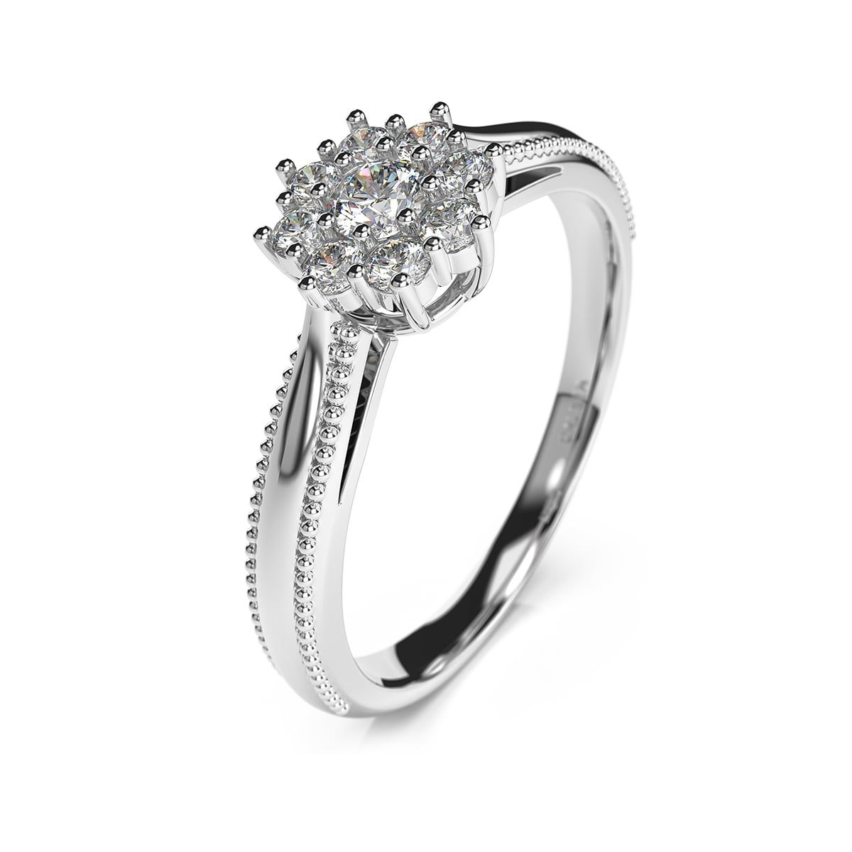  Nhẫn Cưới Vàng K18WG đính CZ Calista 18WCZCZN90020.1 