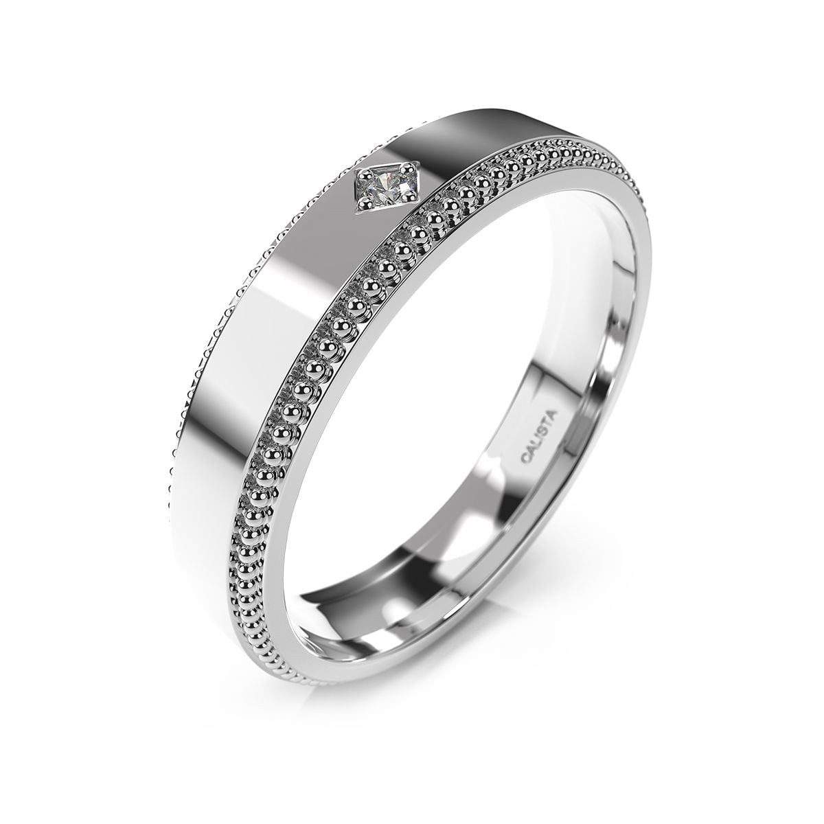  Nhẫn Cưới Vàng K18WG đính CZ Calista 18WCZ00N90020.2 