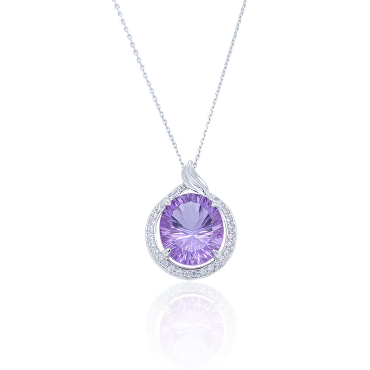  Mặt Dây Vàng K14WG đính Amethyst Calista DPD80041 