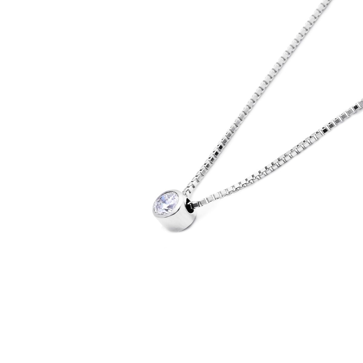  Dây Liền Mặt Vàng K14WG đính Kim cương Calista AEDLM05557 