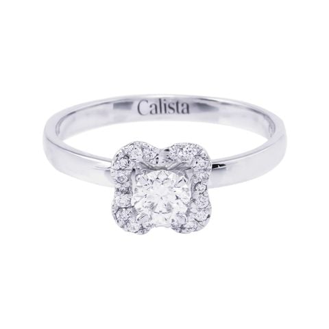 Nhẫn Vàng K14WG đính Kim cương Calista AERG05229