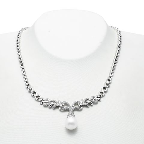 Vòng cổ Vàng K18WG đính Ngọc trai Southsea Calista AHNP80001