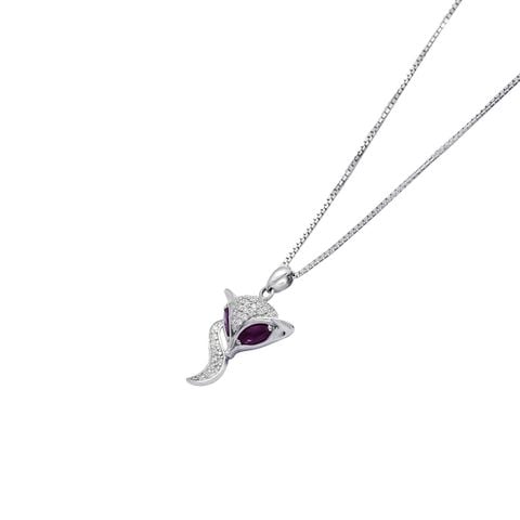 Mặt Dây Vàng K18WG đính Ruby Calista AHPD80103