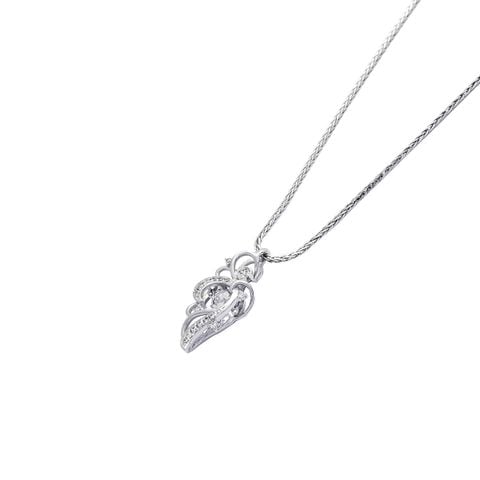 Mặt dây vàng trắng K10WG gắn đá Zirconia