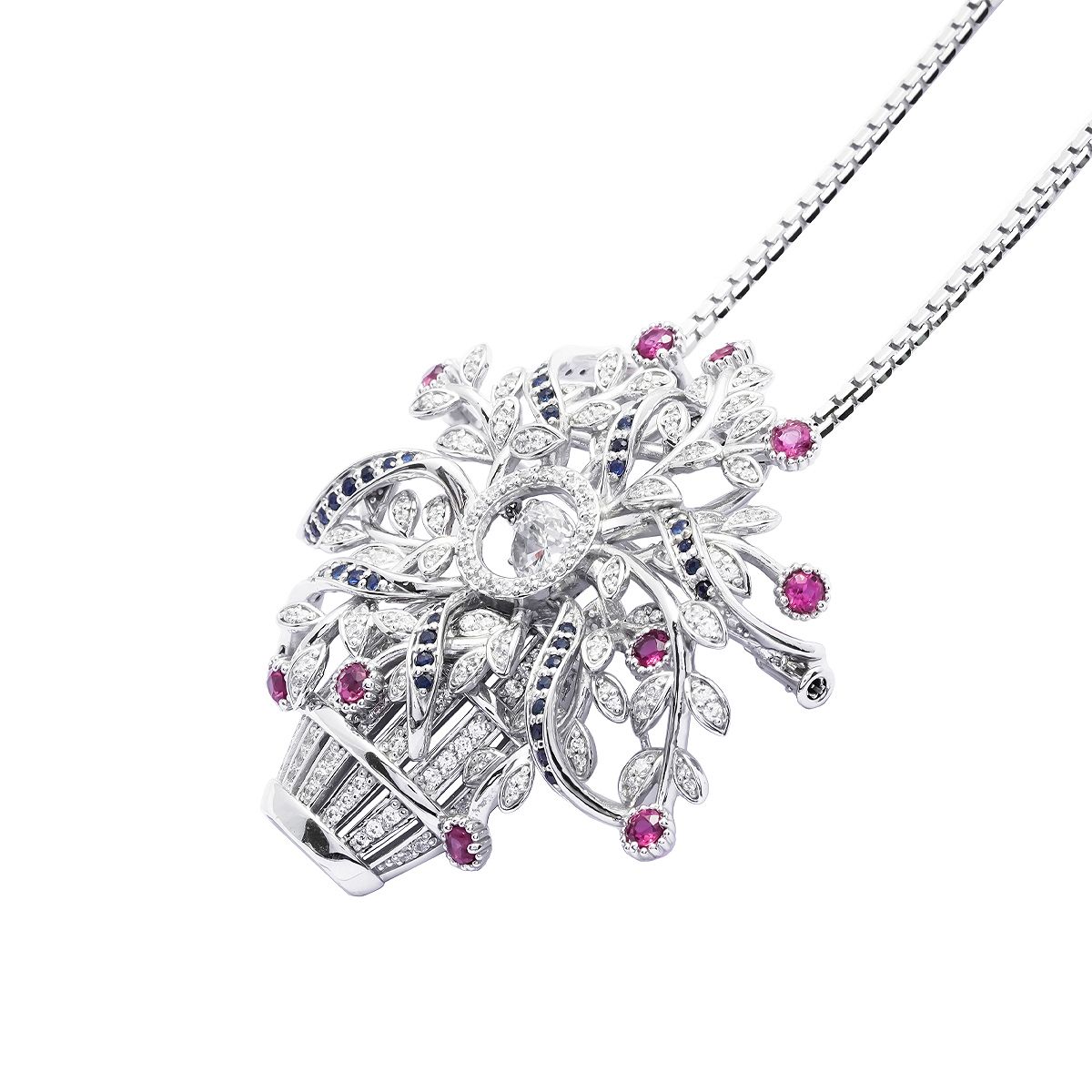  Mặt dây Dancing Stone Vàng K14WG đính Sapphire Calista EBR60003 