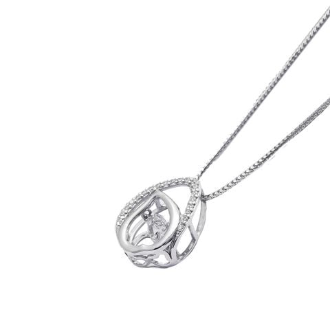 Mặt Dây Dancing Stone Vàng K14WG đính CZ Calista IEPD03109