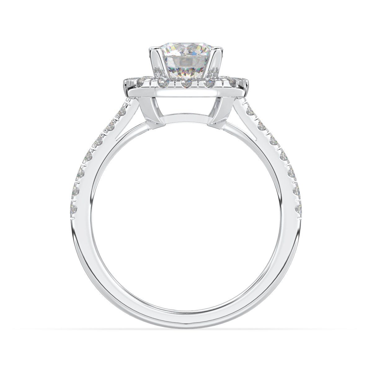  Nhẫn Bạch kim PT900 đính Moissanite Calista 90WMSDDN90024 