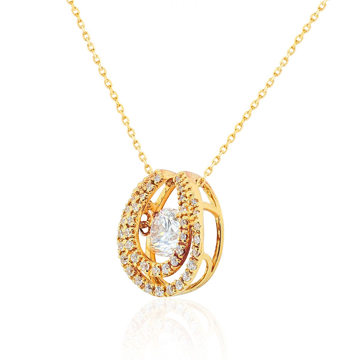  Mặt Dây Dancing Stone Vàng K18YG đính CZ Calista GPD70041 