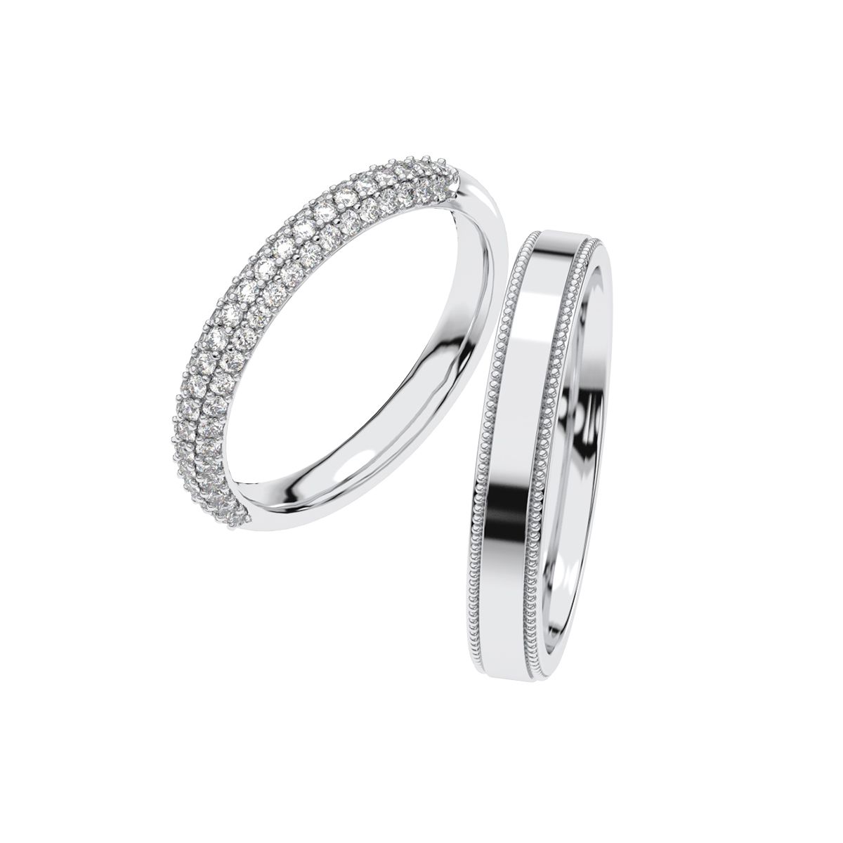  Nhẫn Cưới Vàng K14WG đính CZ Calista AERG01218.1 